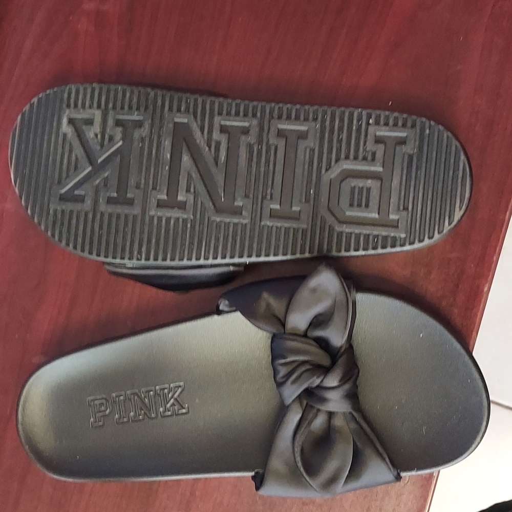 Victoria’s Secret PINK black Bow Slides